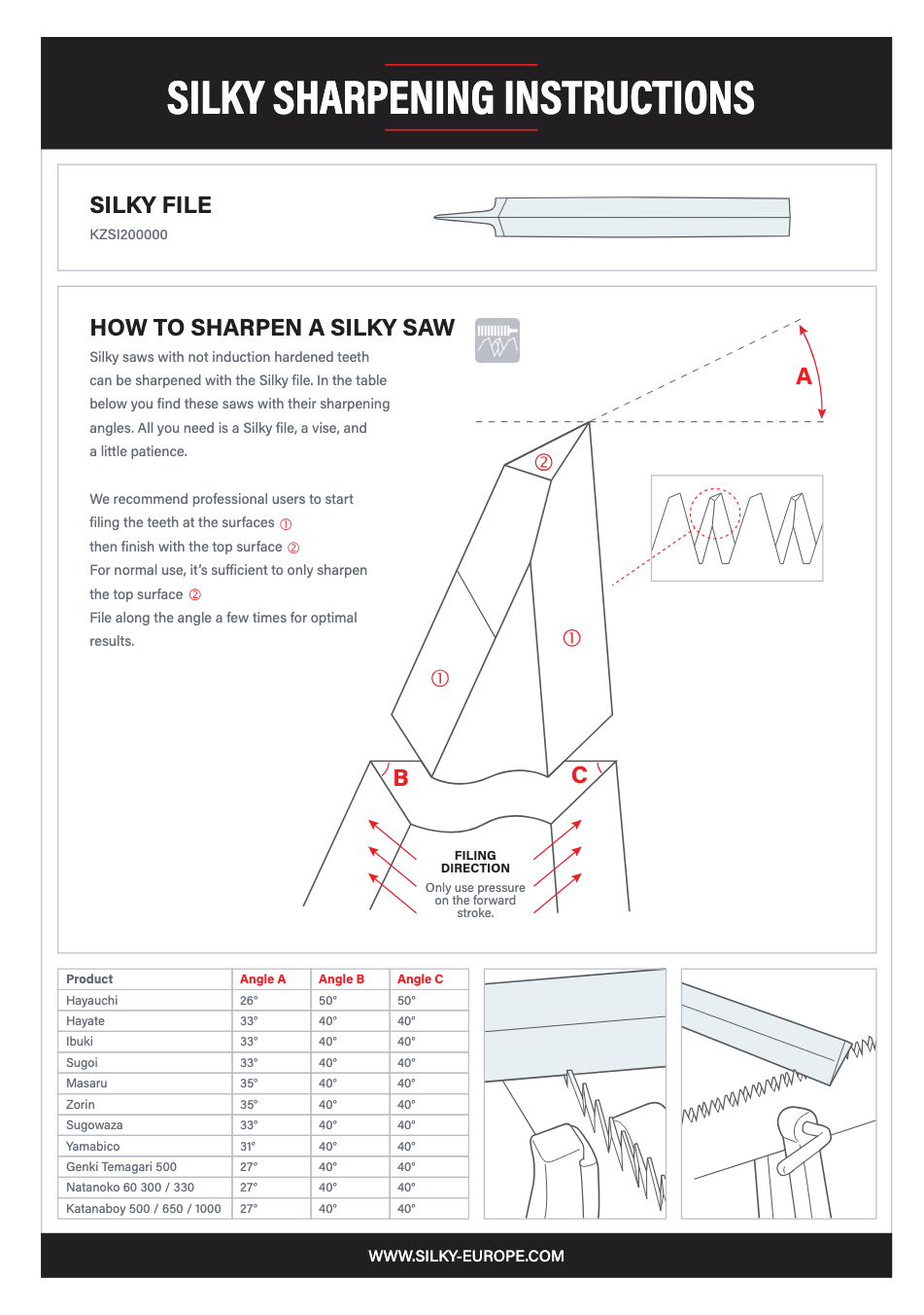 SILKY lima affilatura