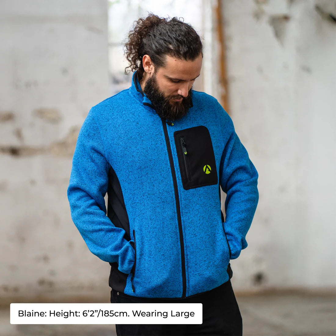 ARBORTEC Kudu Plus Melange Zip Sweater (Blue)